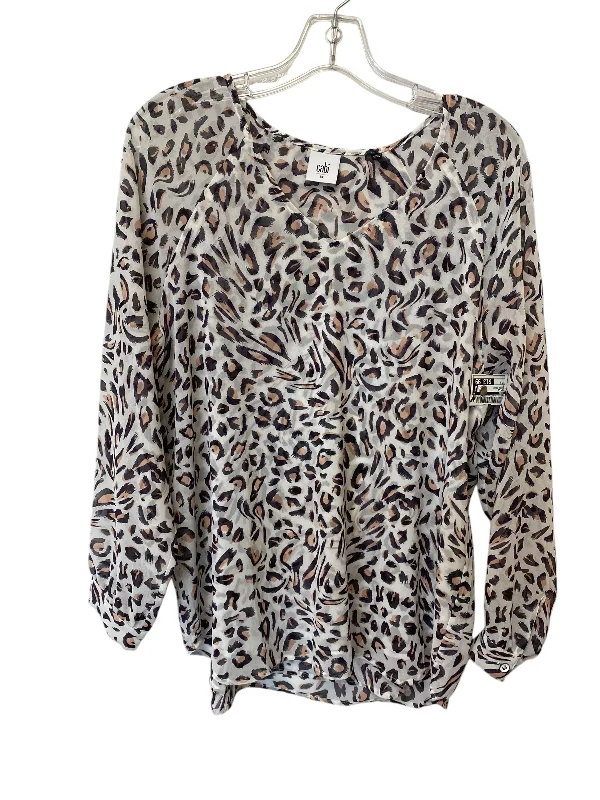 Top Long Sleeve By Cabi In Animal Print, Size: M Sharp Men's Italian