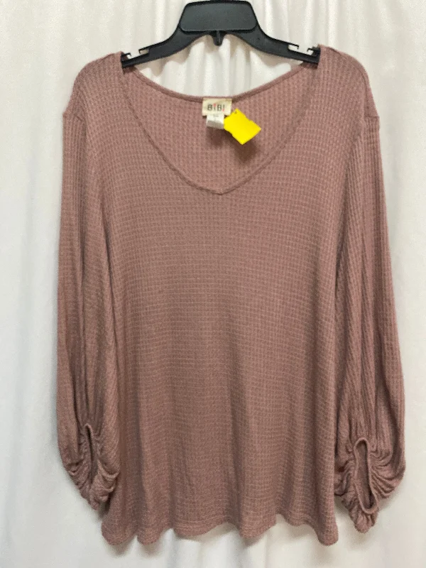 Top Long Sleeve By Bibi In Mauve, Size: Xl Dynamic Men's Moto