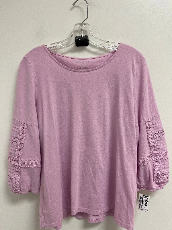 Top Long Sleeve By Talbots In Purple, Size: Lp Casual Men's Japanese 