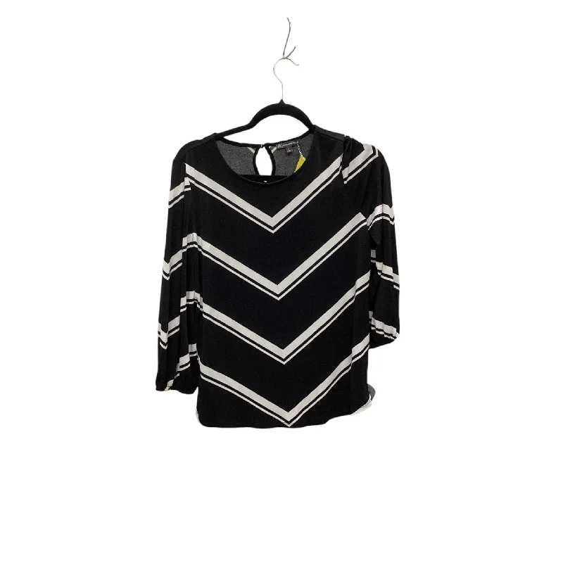 Top Long Sleeve By Adrianna Papell In Black & White, Size: S Organic