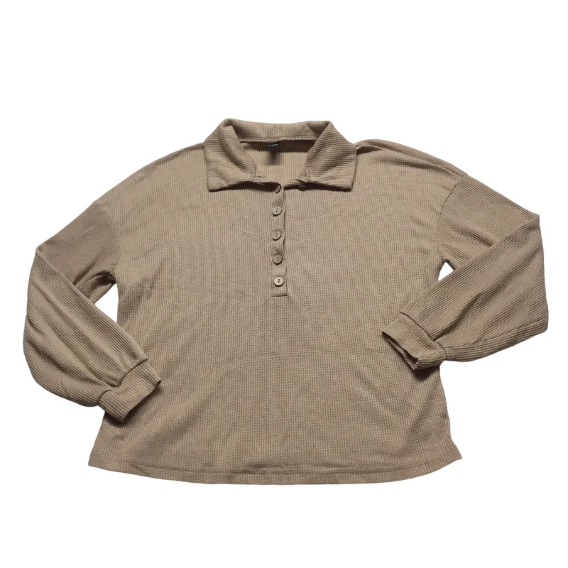 Top Long Sleeve By Shein In Tan, Size: Xs Refined Men's Velvet