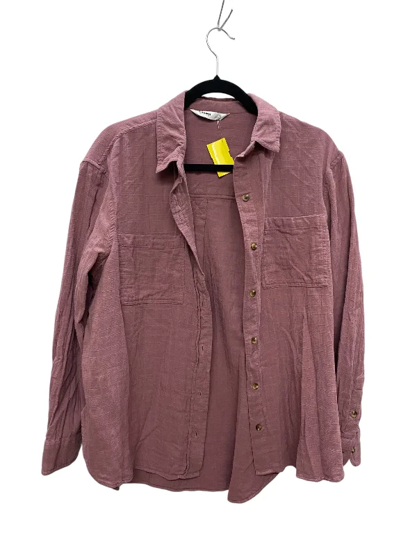 Top Long Sleeve By Sonoma In Purple, Size: M Casual Men's Loose