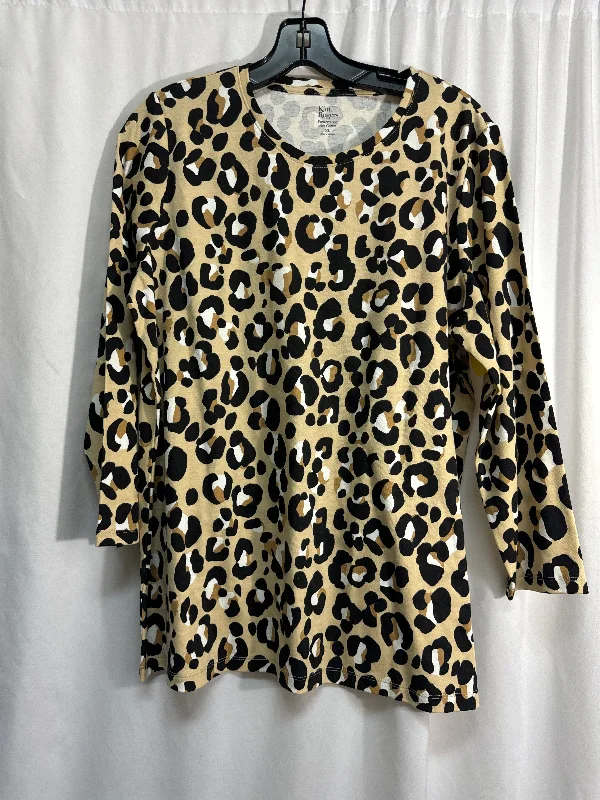 Top 3/4 Sleeve By Kim Rogers In Animal Print, Size: Xl Traditional Men's Country