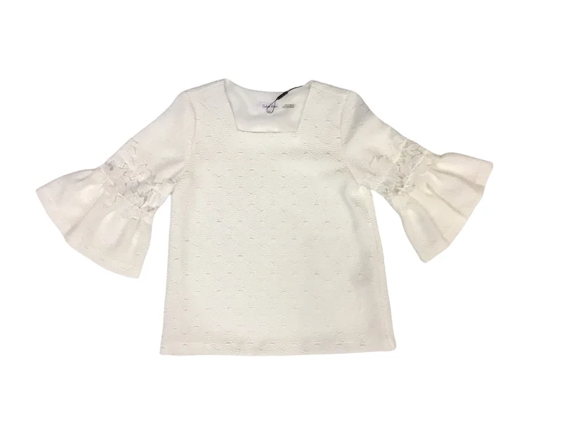 Top 3/4 Sleeve By Calvin Klein In White, Size: Xs Business